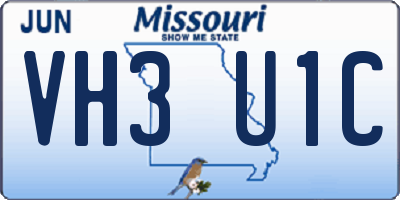 MO license plate VH3U1C