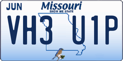 MO license plate VH3U1P