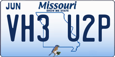 MO license plate VH3U2P
