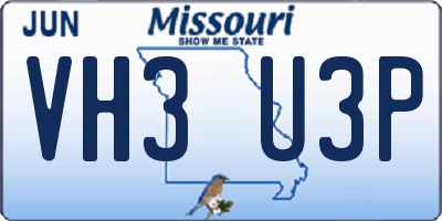 MO license plate VH3U3P
