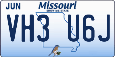 MO license plate VH3U6J