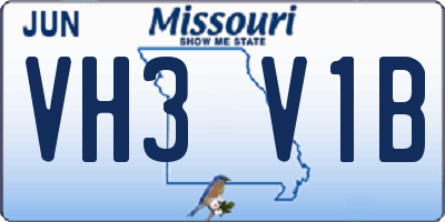 MO license plate VH3V1B