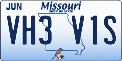 MO license plate VH3V1S