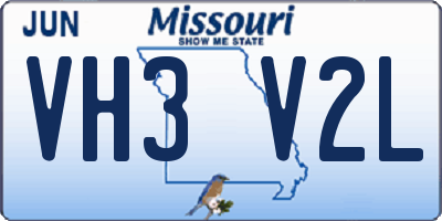 MO license plate VH3V2L