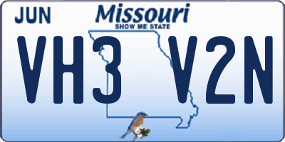 MO license plate VH3V2N
