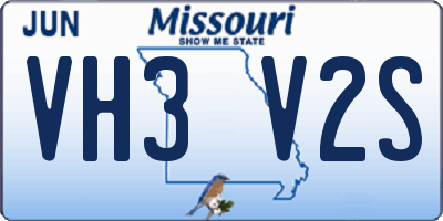 MO license plate VH3V2S