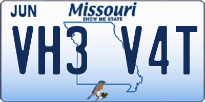 MO license plate VH3V4T