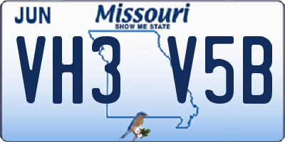 MO license plate VH3V5B