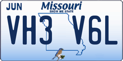 MO license plate VH3V6L
