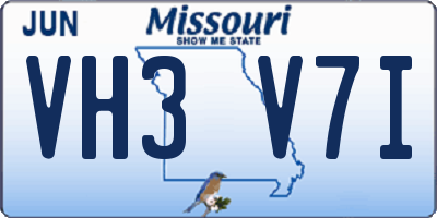 MO license plate VH3V7I