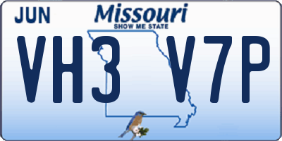 MO license plate VH3V7P