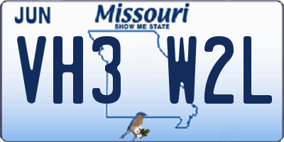MO license plate VH3W2L