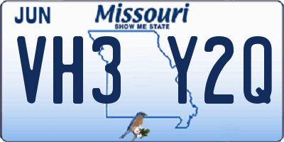 MO license plate VH3Y2Q