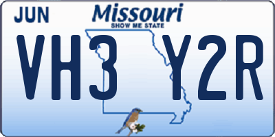 MO license plate VH3Y2R