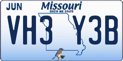 MO license plate VH3Y3B