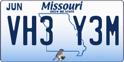 MO license plate VH3Y3M