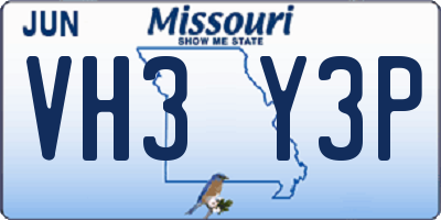 MO license plate VH3Y3P
