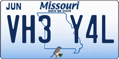 MO license plate VH3Y4L