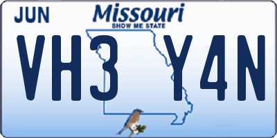 MO license plate VH3Y4N