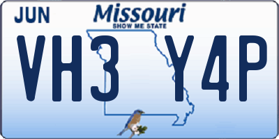 MO license plate VH3Y4P