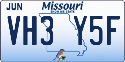 MO license plate VH3Y5F