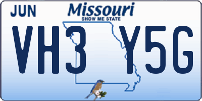 MO license plate VH3Y5G