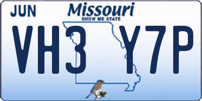 MO license plate VH3Y7P