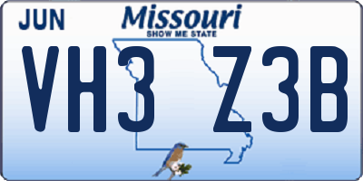 MO license plate VH3Z3B