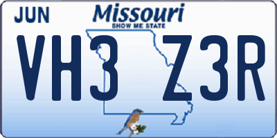 MO license plate VH3Z3R