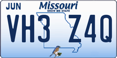 MO license plate VH3Z4Q