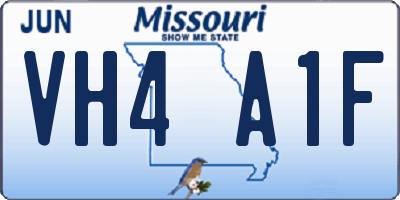 MO license plate VH4A1F