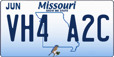 MO license plate VH4A2C