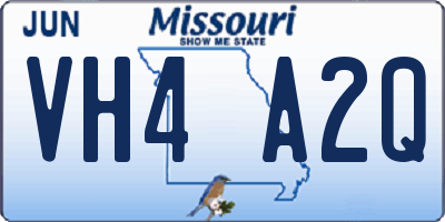 MO license plate VH4A2Q