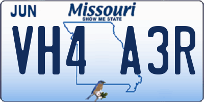 MO license plate VH4A3R