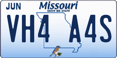 MO license plate VH4A4S