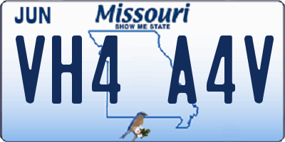 MO license plate VH4A4V