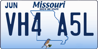 MO license plate VH4A5L
