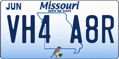 MO license plate VH4A8R
