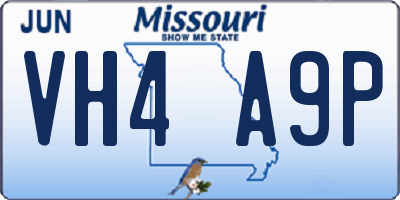 MO license plate VH4A9P