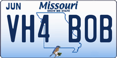 MO license plate VH4B0B