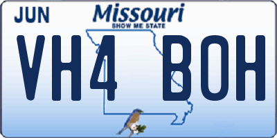 MO license plate VH4B0H