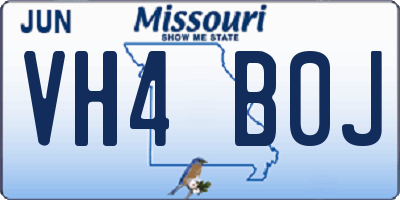 MO license plate VH4B0J