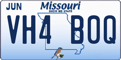 MO license plate VH4B0Q