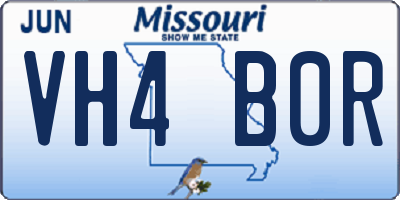 MO license plate VH4B0R