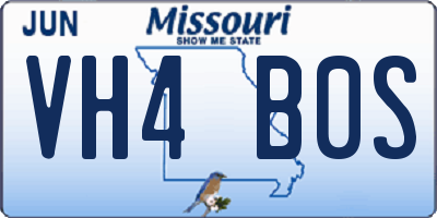 MO license plate VH4B0S