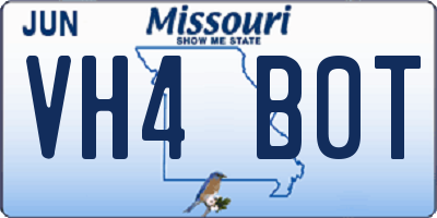 MO license plate VH4B0T