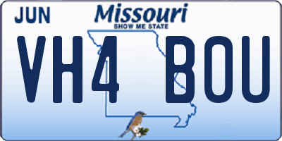 MO license plate VH4B0U