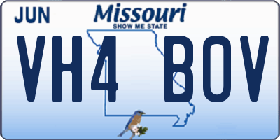 MO license plate VH4B0V