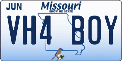 MO license plate VH4B0Y