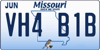MO license plate VH4B1B